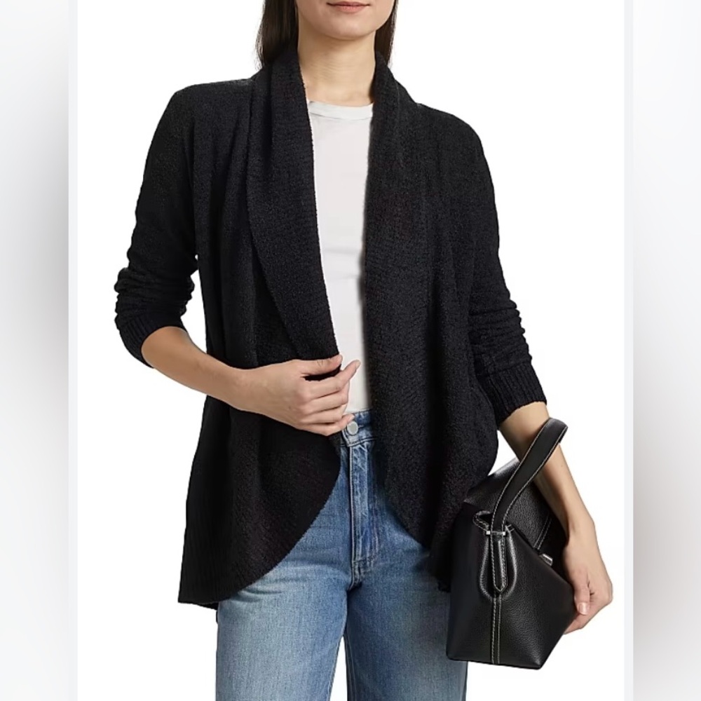 Barefoot Dreams Black Open Cardigan